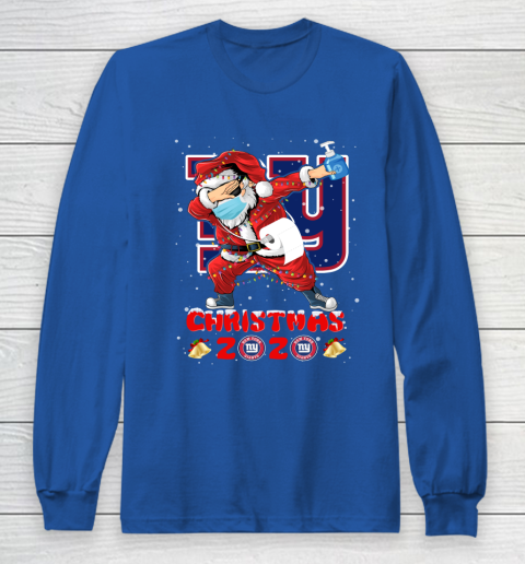 New York Giants Funny Santa Claus Dabbing Christmas 2020 NFL Long Sleeve T-Shirt 6