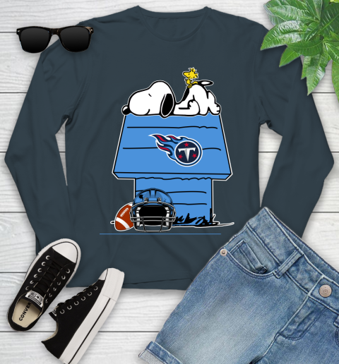 Tennessee Titans NFL Football Snoopy Woodstock The Peanuts Movie Youth Long Sleeve 8