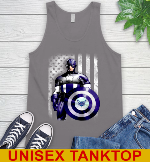 Charlotte Hornets NBA Basketball Captain America Marvel Avengers American Flag Shirt Tank Top 6
