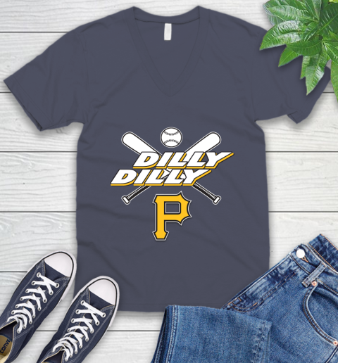 MLB Pittsburgh Pirates Dilly Dilly Baseball Sports V-Neck T-Shirt 9