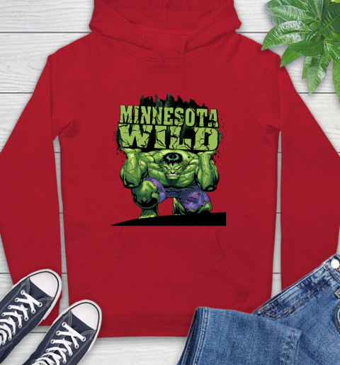 Minnesota Wild NHL Hockey Incredible Hulk Marvel Avengers Sports Hoodie - Image 11