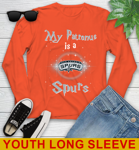 NBA Basketball Harry Potter My Patronus Is A San Antonio Spurs Youth Long Sleeve 3
