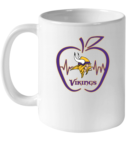 t9su apple heartbeat teacher symbol minnesota vikings ceramic mug 110 56 front white