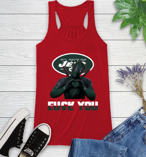 NHL New York Jets Deadpool Love You Fuck You Football Sports Racerback Tank 5