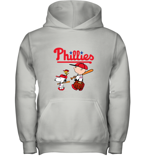 Philadelphia Phillies Let's Play Baseball Together Snoopy MLB Youth Hoodie