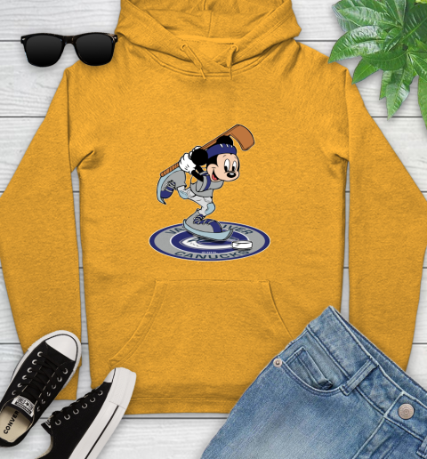 NHL Hockey Vancouver Canucks Cheerful Mickey Disney Shirt Youth Hoodie 3