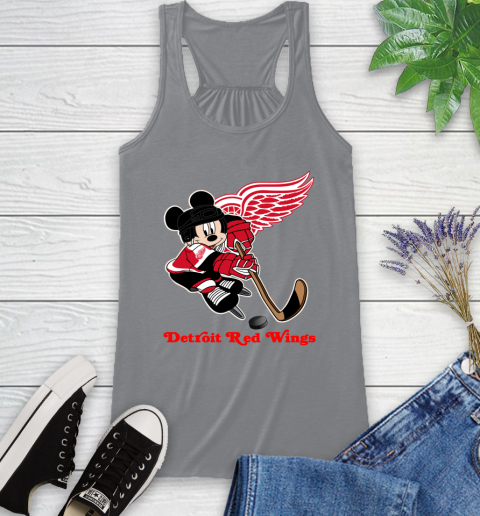NHL Detroit Red Wings Mickey Mouse Disney Hockey T Shirt Racerback Tank 5