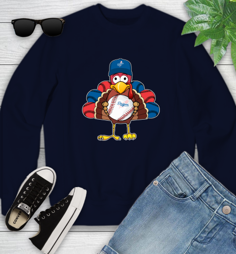 Los Angeles Dodgers Turkey thanksgiving Youth Sweatshirt 3