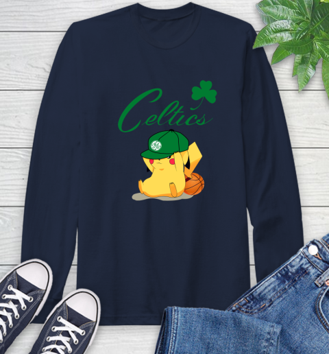 NBA Pikachu Basketball Sports Boston Celtics Long Sleeve T-Shirt 4