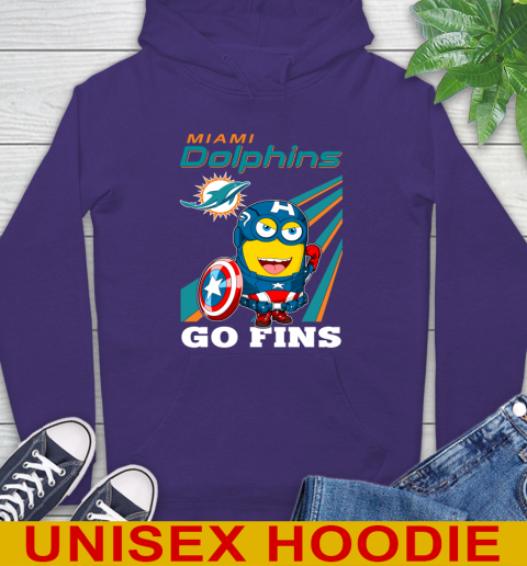 NFL Football Miami Dolphins Captain America Marvel Avengers Minion Shirt Hoodie 5