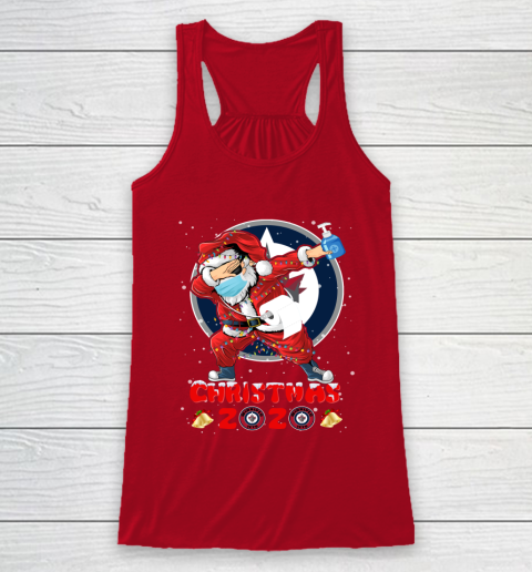 Winnipeg Jets Funny Santa Claus Dabbing Christmas 2020 NHL Racerback Tank 4