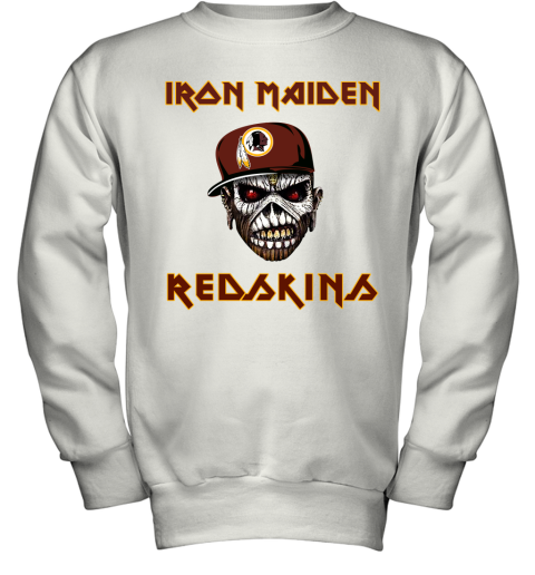 NFL Washington Redskins Iron Maiden Rock Band Music Football Sports V4uW8QCztFz youth sweatshirt 47 95 151514 front white