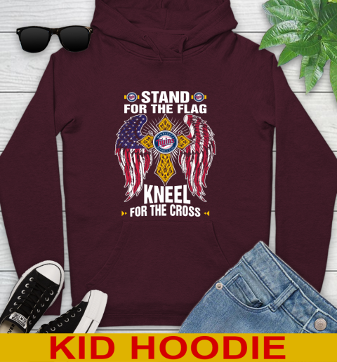 MLB Baseball Minnesota Twins Stand For Flag Kneel For The Cross Shirt Youth Hoodie 7
