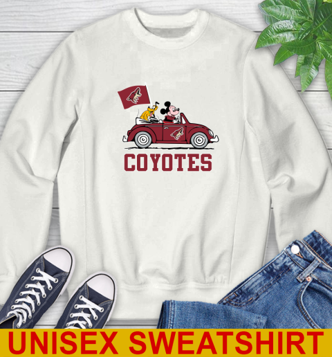 NHL Hockey Arizona Coyotes Pluto Mickey Driving Disney Shirt Sweatshirt
