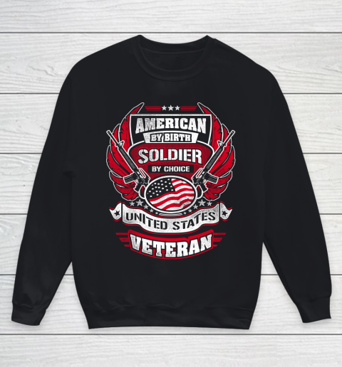 Veteran Shirt Veteran American By Birth Youth Sweatshirt