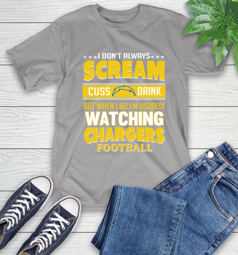 San Diego Chargers NFL Football I Scream Cuss Drink When I'm Watching My Team T-Shirt 6