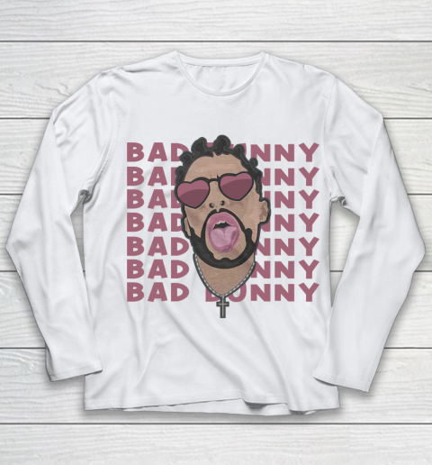 Head Bad Bunny Rapper gift for fans Youth Long Sleeve