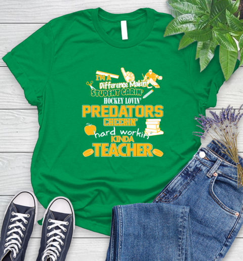 Nashville Predators NHL I'm A Difference Making Student Caring Hockey Loving Kinda Teacher Women's T-Shirt 9