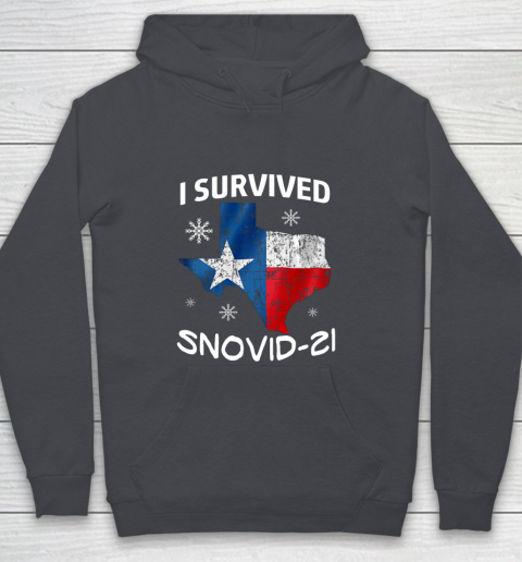 Snowstorm Texas 2021 I Survived Snovid 21 Snow Ice Outage Youth Hoodie 5