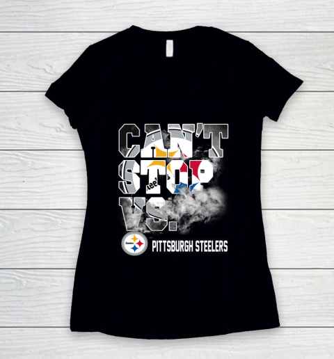 NFL Pittsburgh Steelers Can't Stop Vs Women's V-Neck T-Shirt