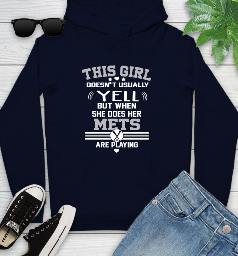 New York Mets MLB Baseball I Yell When My Team Is Playing Youth Hoodie 3