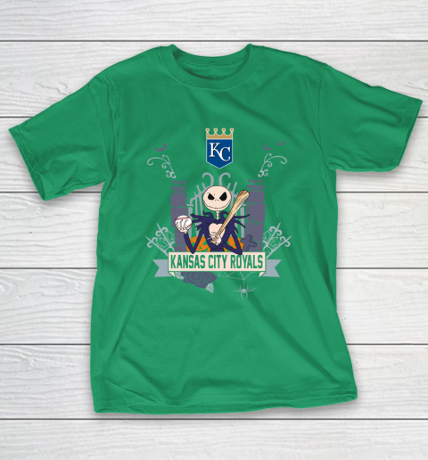 MLB Kansas City Royals Baseball Jack Skellington Halloween T-Shirt 5