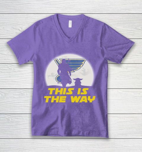 St.Louis Blues NHL Ice Hockey Star Wars Yoda And Mandalorian This Is The Way V-Neck T-Shirt 8