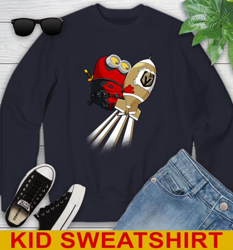 NHL Hockey Vegas Golden Knights Deadpool Minion Marvel Shirt Youth Sweatshirt 2