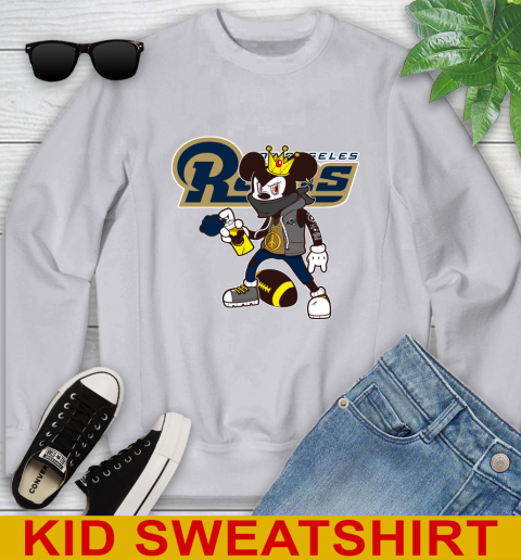 Los Angeles Rams NFL Football Mickey Peace Sign Sports Youth Sweatshirt 4