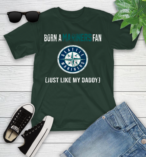 MLB Baseball Seattle Mariners Loyal Fan Just Like My Daddy Shirt Youth T-Shirt 4