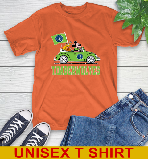 NBA Basketball Minnesota Timberwolves Pluto Mickey Driving Disney Shirt T-Shirt 5