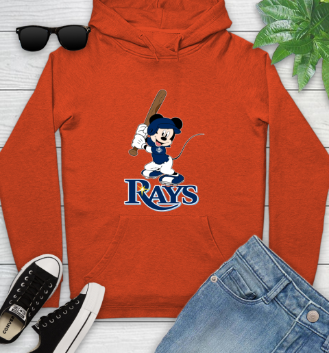 MLB Baseball Tampa Bay Rays Cheerful Mickey Mouse Shirt Youth Hoodie 5