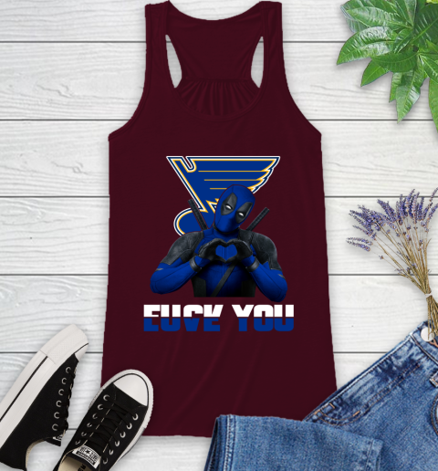 NHL St.Louis Blues Deadpool Love You Fuck You Hockey Sports Racerback Tank 2