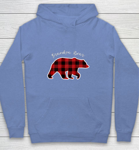 GRANDPA BEAR Men Red Plaid Christmas Pajama Family Gift Youth Hoodie 8