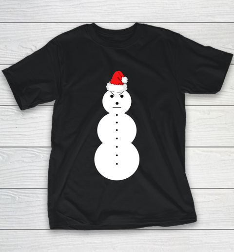 Jeezy Snowman Winter Santa Hat Funny Angry Snowman Youth T-Shirt