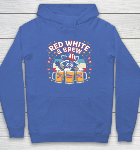 Funny Raccoon red white and brew Independence Day 4th of July Hoodie 5