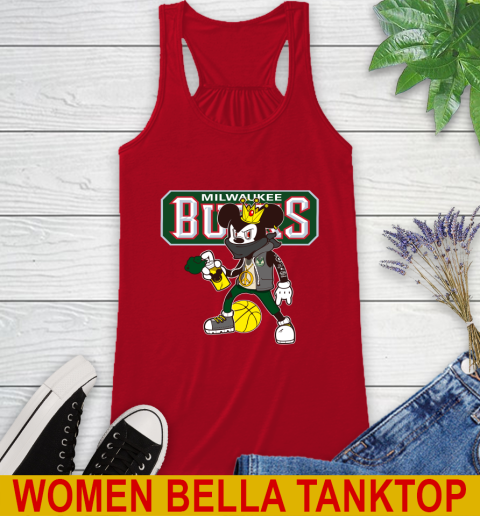 Milwaukee Bucks NBA Basketball Mickey Peace Sign Sports Racerback Tank 7 Milwaukee Bucks NBA Basketball Mickey Peace Sign Sports Racerback Tank - Image 7