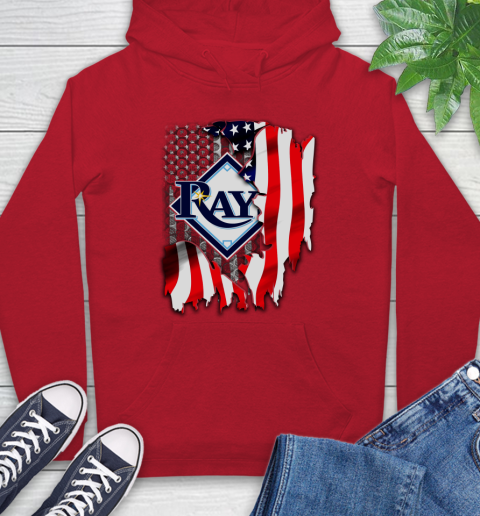 Tampa Bay Rays MLB Baseball American Flag Hoodie 10