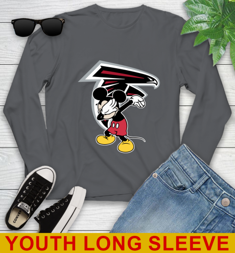 Atlanta Falcons NFL Football Dabbing Mickey Disney Sports Youth Long Sleeve 9