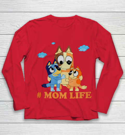 I Love Mom Blueys Love Parents Day #Momlife Youth Long Sleeve 8
