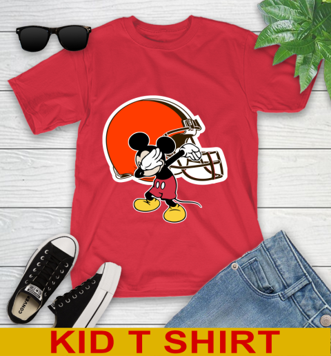 Cleveland Browns NFL Football Dabbing Mickey Disney Sports Youth T-Shirt 10