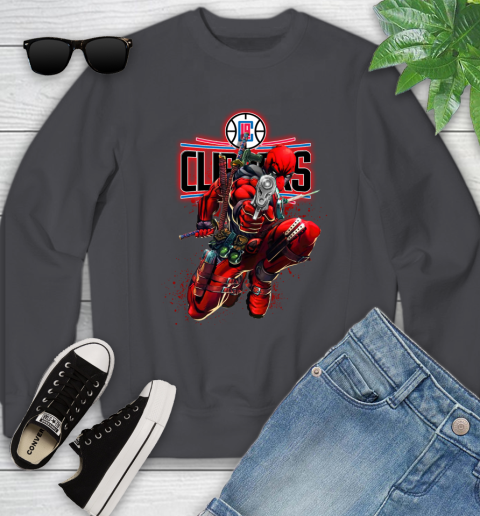 NBA Deadpool Marvel Comics Sports Basketball LA Clippers Youth Sweatshirt 6