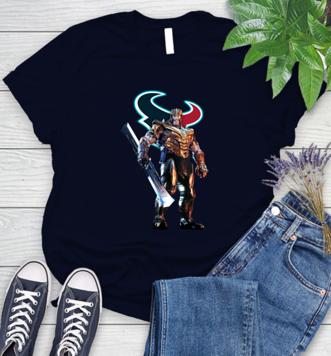 NFL Thanos Gauntlet Avengers Endgame Football Houston Texans Women's T-Shirt 3