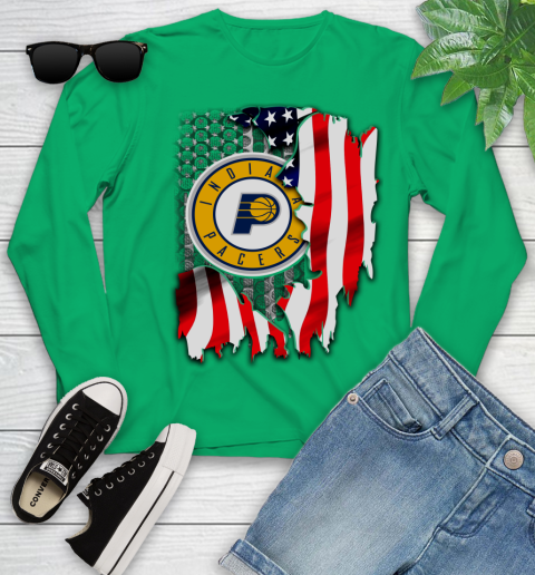 Indiana Pacers NBA Basketball American Flag Youth Long Sleeve - Image 8