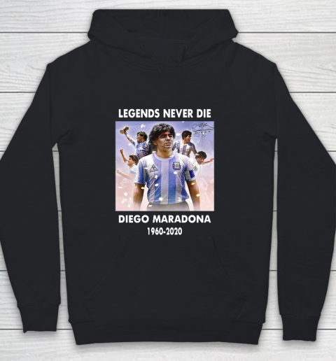 Diego Maradona Argentina Football Legend Never Die Rest In Peace 1960 2020 Rest In Peace Youth Hoodie