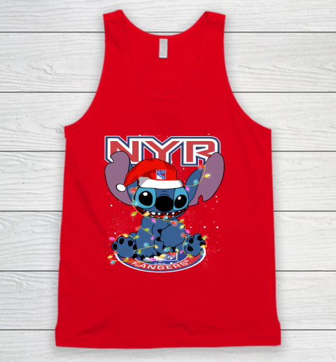 New York Rangers NHL Hockey noel stitch Christmas Tank Top 3