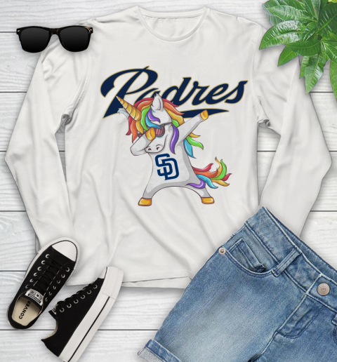 San Diego Padres MLB Baseball Funny Unicorn Dabbing Sports Youth Long Sleeve 12