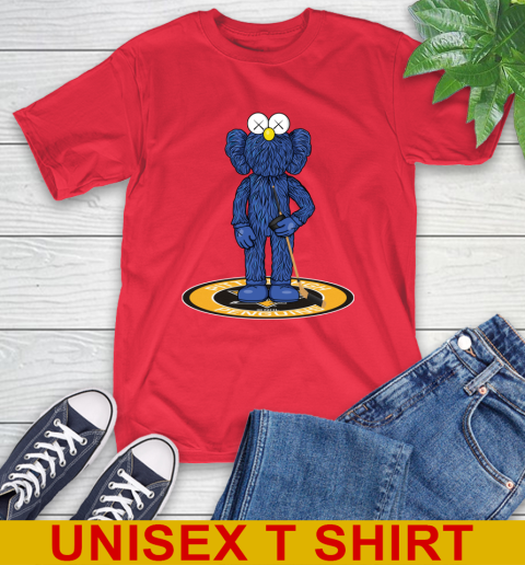 NHL Hockey Pittsburgh Penguins Kaws Bff Blue Figure Shirt T-Shirt - Image 11