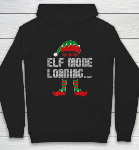 Elf Mode Loading Funny Christmas Pajama Video Gamer Hoodie