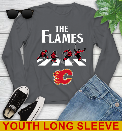 NHL Hockey Calgary Flames The Beatles Rock Band Shirt Youth Long Sleeve 9